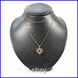 9ct gold heart pendant with diamonds