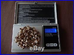 9ct gold heavy belcher chain 24 vgc