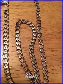 9ct gold heavy curb chain 24 with a trigger fastener