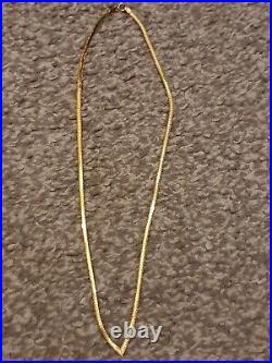 9ct gold herringbone necklace Vintage Elizabeth Duke
