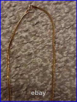 9ct gold herringbone necklace Vintage Elizabeth Duke