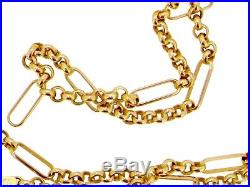 9ct gold hollow long 32 80cm belcher trombone chain