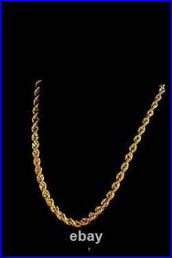 9ct gold rope chain 2mm 22 inch