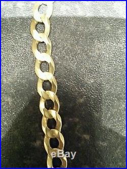 9ct gold solid chain 22inch long not scrap. 28 grams