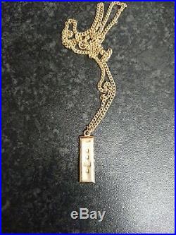 9ct gold solid ingot with chain
