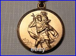 9ct gold st christopher and chain