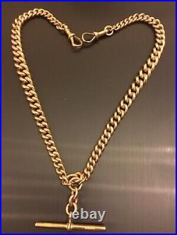 9ct rose gold albert chain 67g 16.5 Inches. Hallmarked On Every Link