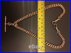 9ct rose gold albert chain 67g 16.5 Inches. Hallmarked On Every Link