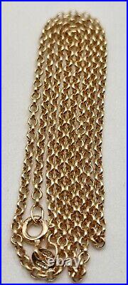 9ct solid gold 20 belcher chain necklace. Hallmarked. New. Boxed. For pendants