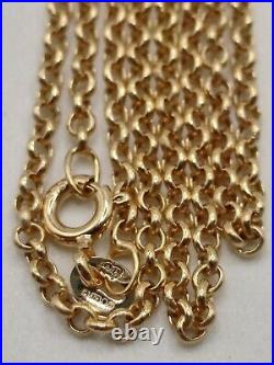 9ct solid gold belcher chain necklace. Hallmarked. New. Boxed. Ideal for pendant
