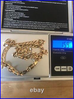 9ct solid gold curb chain 15.9 Grams Uk Hallmarks