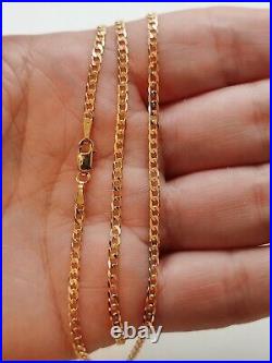9ct solid gold curb chain necklace 18 inches fully UK hallmarked