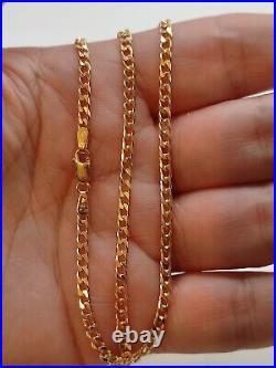 9ct solid gold curb chain necklace 20 inches fully UK hallmarked