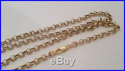9ct solid yellow gold belcher link Chain Necklace 22g