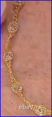 9ct yellow gold + 5.75ct cubic zirconia 24 inch necklace. Brand new with tag. FH
