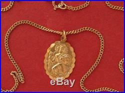 9ct yellow gold St Christopher Pendant on 9ct gold chain 6.60