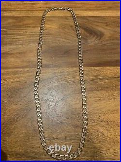 9ct yellow gold curb link chain necklace 45g Hallmarked 25 X 7.2mm Italy