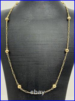 9ct yellow gold figaro ball chain 3.8 grams 1.7mm chain 5mm balls 17.5 inches