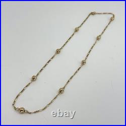 9ct yellow gold figaro ball chain 3.8 grams 1.7mm chain 5mm balls 17.5 inches