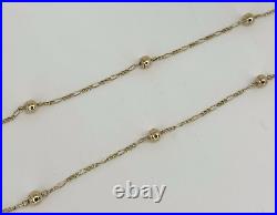 9ct yellow gold figaro ball chain 3.8 grams 1.7mm chain 5mm balls 17.5 inches