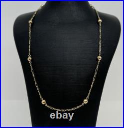 9ct yellow gold figaro ball chain 3.8 grams 1.7mm chain 5mm balls 17.5 inches