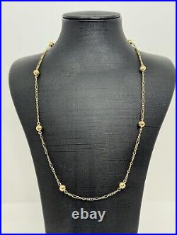 9ct yellow gold figaro ball chain 3.8 grams 1.7mm chain 5mm balls 17.5 inches