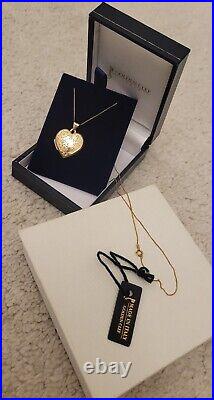 9ct yellow gold heart locket and chain
