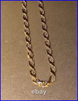 9ct yellow gold rope chain necklace 22inch 4.2mm Wide Solid New