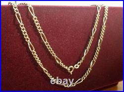 9k 9ct Solid Gold Figaro 31 Necklace. 3.5mm, 52cm 6.58g