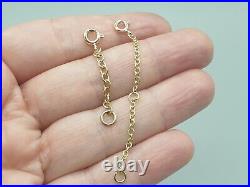 9k 9ct yellow gold standard heavy weight chain extender safety chain 0.5- 4