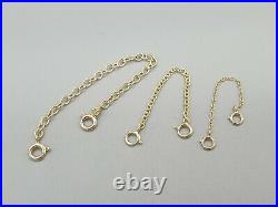 9k 9ct yellow gold two clasp extender safety chain connector extension 0.5 4