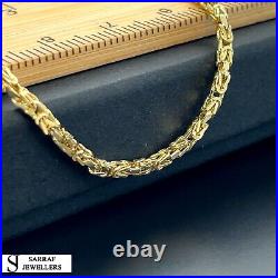 9k Yellow Gold Byzantine Link Chain Necklace 2mm All Size 375 Stamp Handmade NEW