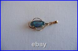 A Fine Quality 9ct Gold Fire Opal Pendant C1980's, 1.68 G, Charming