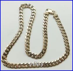A HEAVY SOLID 9ct GOLD 65.0g 22 INCH CURB CHAIN
