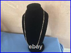 A Stunning Unusual Chain 9ct 375 Solid Gold Figaro Necklace 15 Inch Not Scrap