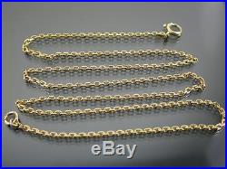 ANTIQUE 9ct GOLD FACETED BELCHER LINK NECKLACE CHAIN 17 inch C. 1910