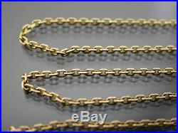 ANTIQUE 9ct GOLD FACETED BELCHER LINK NECKLACE CHAIN 17 inch C. 1910