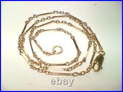 ANTIQUE EDWARDIAN 9ct GOLD FANCY LINK AND BAR 18 INCH NECKLACE 5.5 GRAMS