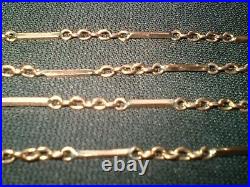ANTIQUE EDWARDIAN 9ct GOLD FANCY LINK AND BAR 18 INCH NECKLACE 5.5 GRAMS