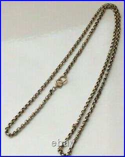 ANTIQUE VICTORIAN 375 9CT GOLD BELCHER LINK CHAIN NECKLACE 21 inches 5.55g