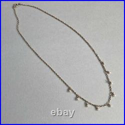 ANTIQUE VINTAGE 9ct GOLD CULTURED SEED PEARL NECKLACE CHAIN 17.5