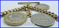 Antique 15 inch 9ct yellow gold double albert pocket watch guard chain 60.6 gms