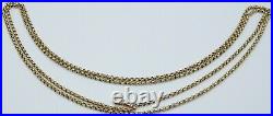Antique 54 inch long 9ct yellow gold muff guard chain necklace Weighs 32.4 grams