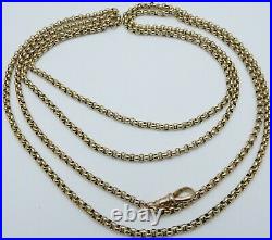 Antique 54 inch long 9ct yellow gold muff guard chain necklace Weighs 32.4 grams