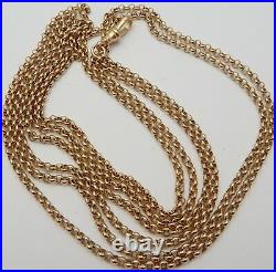 Antique 60 inch long 9ct rose gold muff guard chain necklace Weighs 36 grams