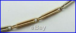Antique 9 Ct Gold Fancy Albert Watch Chain & Gold Enamel Shamrock Lucky Charm