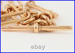 Antique 9Ct Gold Baton And Round Link Double Albert Watch Chain 15 3/4'