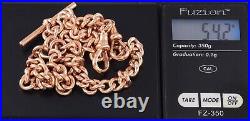 Antique 9Ct Rose Gold Double Albert Watch Chain, Chester c 1912, 54.2grams