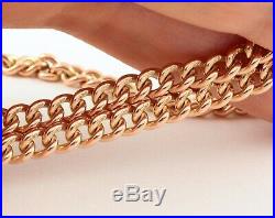 Antique 9Ct Rose Gold Double Albert Watch Chain / Necklace