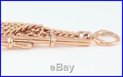 Antique 9Ct Rose Gold Double Albert Watch Chain / Necklace